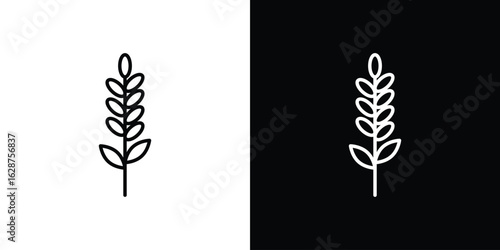 Lavender icon for app. Thin line signs.