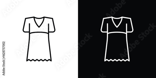 Jersey wrap dress icon for app. Thin line signs.