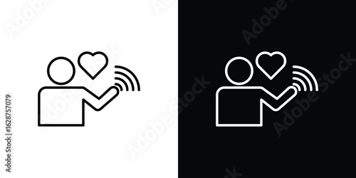 Influencer icon for app. Thin line signs.