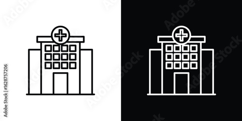 Hospital icon for app. Thin line signs.