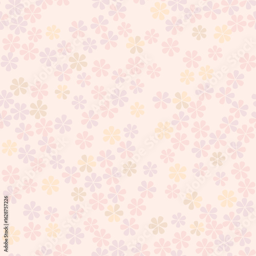 Seamless pattern with flowers. Floral gentle spring background. Flourish ornamental texture with summer flowers.