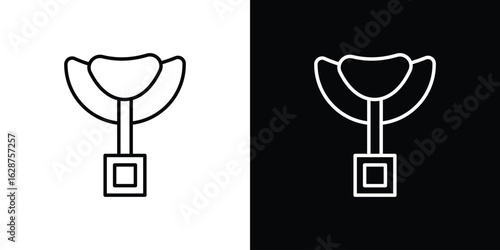 Horse saddle icon for app. Thin line signs.