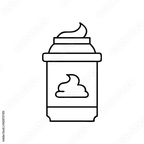 Whipped cream can icon with topping illustration