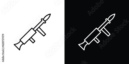 Grenade Launcher icon for app. Thin line signs.