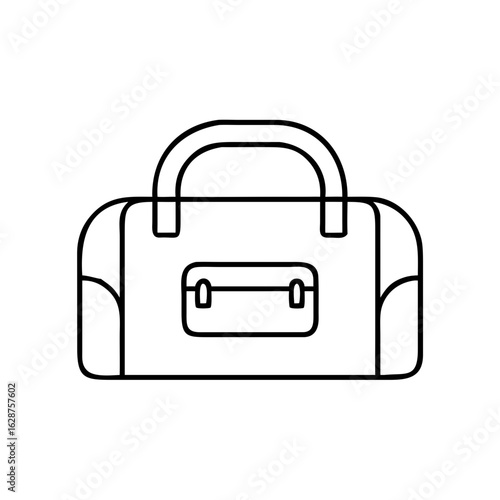 Vector icon of a weekender bag with a shoulder strap