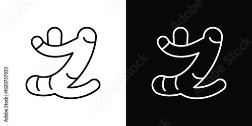 Ginger icon for app. Thin line signs.