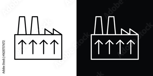 Geothermal Energy icon for app. Thin line signs.