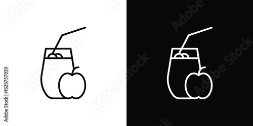 Fresh smoothie icon for app. Thin line signs.
