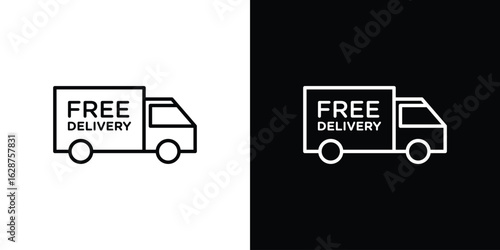 Free delivery icon for app. Thin line signs.