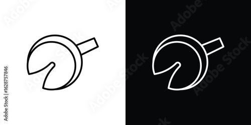 Fortune cookie icon for app. Thin line signs.