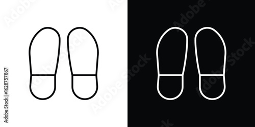 Footprint icon for app. Thin line signs.