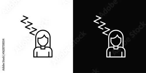 Fatigue icon for app. Thin line signs.