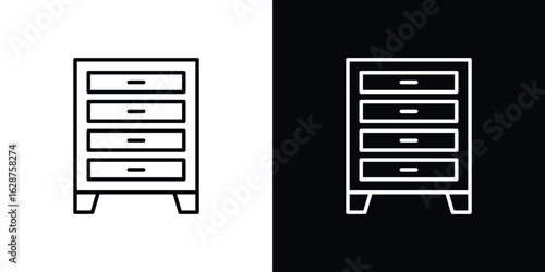 Dresser icon for app. Thin line signs.
