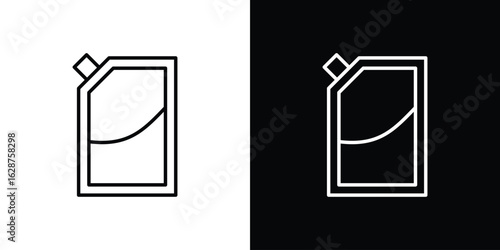 Doy pack pouch icon for app. Thin line signs.