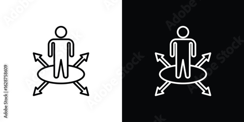 Decision making icon for app. Thin line signs.