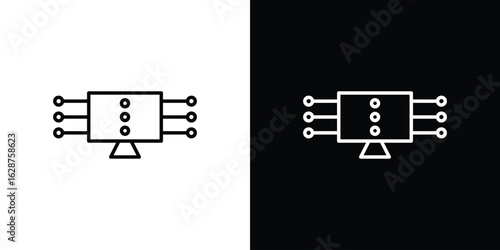 data streaming icon for app. Thin line signs.