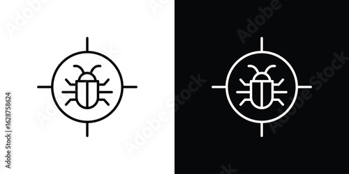 Debug icon for app. Thin line signs.