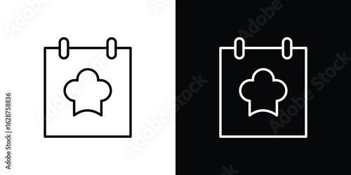 Cookbook icon for app. Thin line signs.