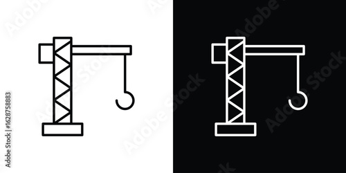 Construction crane icon for app. Thin line signs.