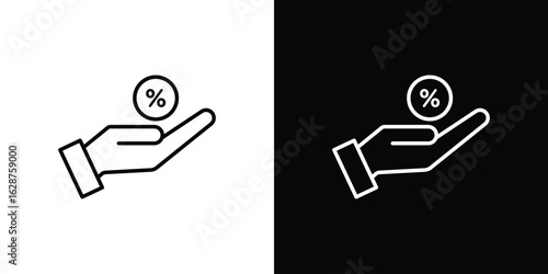 Commission icon for app. Thin line signs.