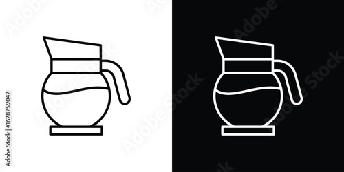 Coffee pot icon for app. Thin line signs.