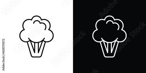 Cauliflower icon for app. Thin line signs.