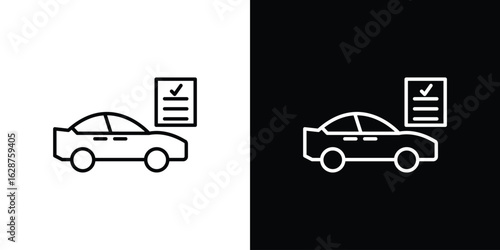 Car repair check list icon for app. Thin line signs.