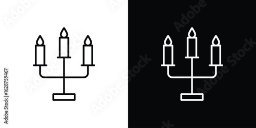 Candelabra icon for app. Thin line signs.