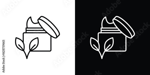 Body cream icon for app. Thin line signs.