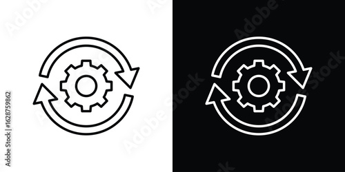 Automation icon for app. Thin line signs.