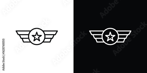 Air force icon for app. Thin line signs.