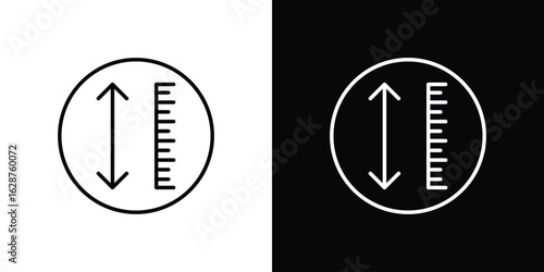Adjustable height icon for app. Thin line signs.