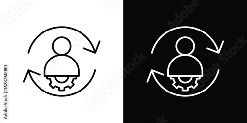 Adaptation icon for app. Thin line signs.