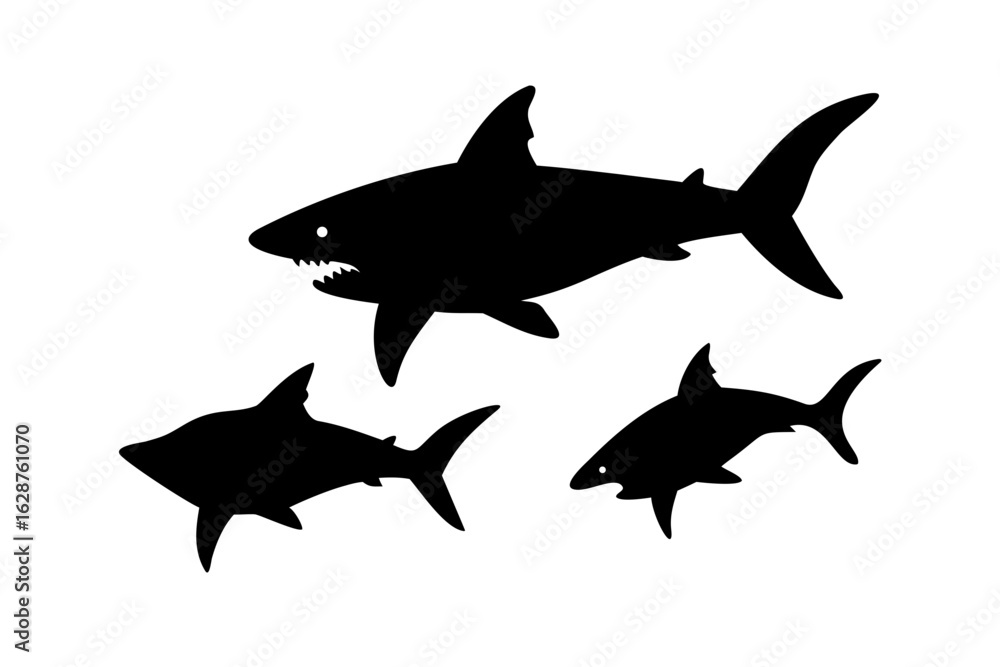 Obraz premium shark silhouette isolated on white