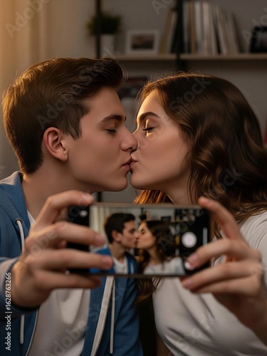 Erste Liebe.Verliebtes Teen Paar