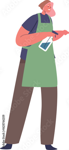 Woman gardener caring for plants