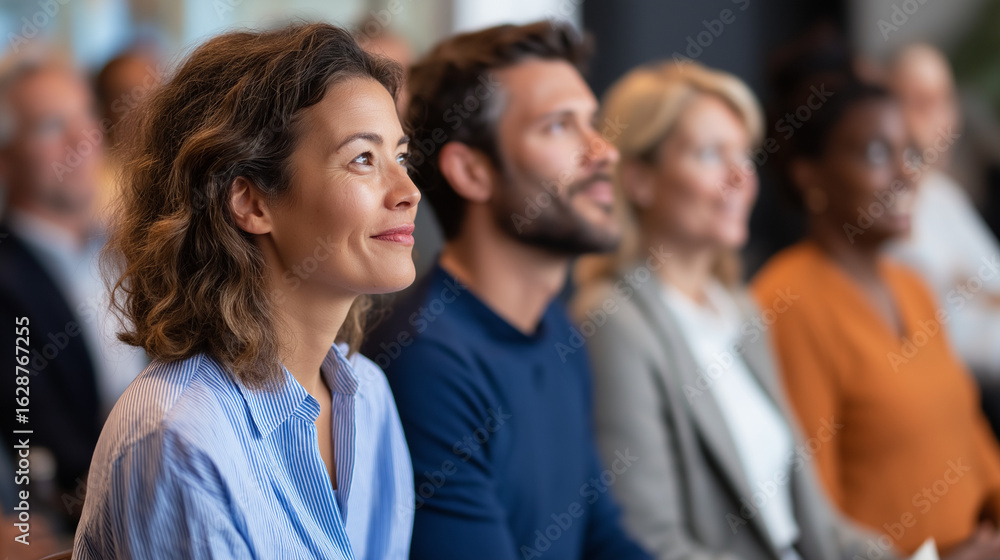 Obraz premium Corporate Audience Engaged in Professional Seminar Presentation