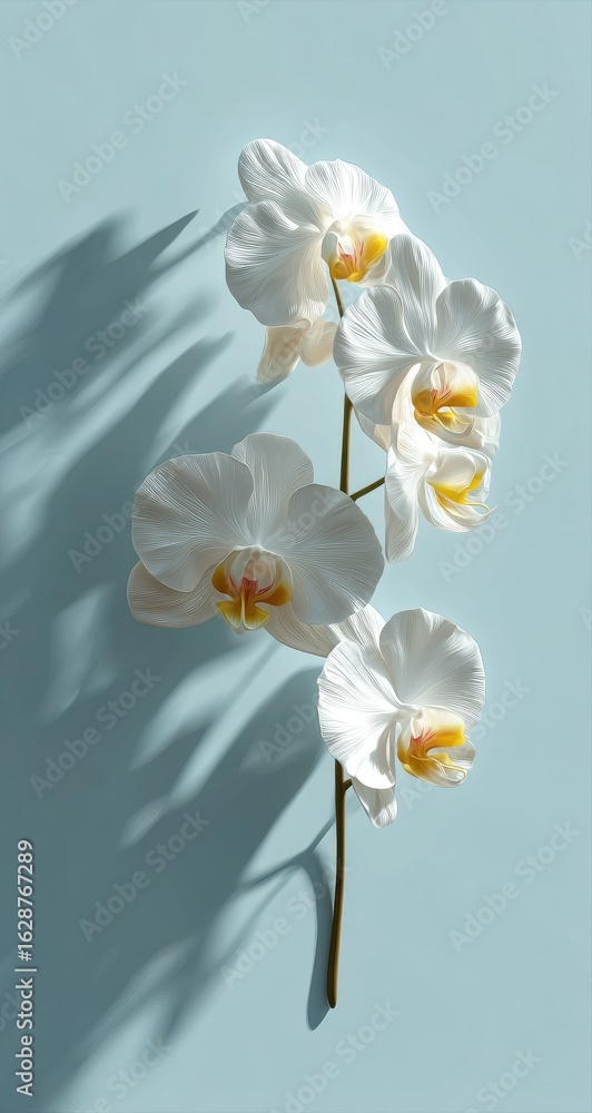 Obraz premium A delicate orchid branch against a pastel backdrop