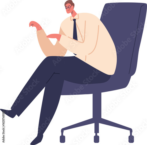 Businessman nerd perfectionist vector illustration