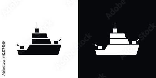 Warship icon Illustration Pixel vector graphics - Vector.