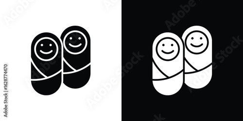 Twin icon Illustration Pixel vector graphics - Vector.