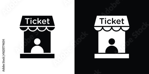 Ticket window icon Illustration Pixel vector graphics - Vector.
