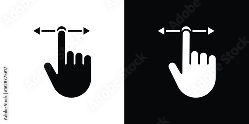 Push to slide right and left gesture icon Illustration Pixel vector graphics - Vector.