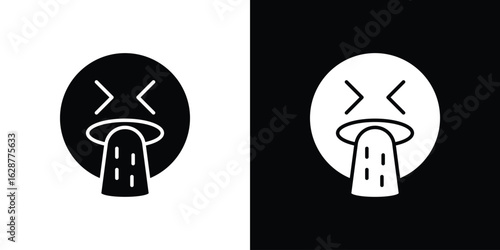 Puking emoji icon Illustration Pixel vector graphics - Vector.