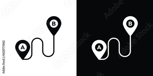 Path A to B icon Illustration Pixel vector graphics - Vector.
