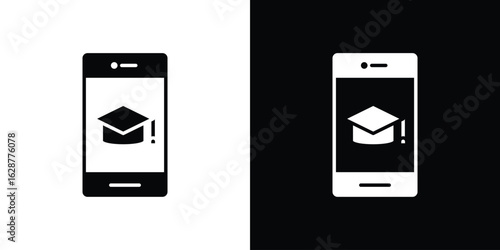 Mobile learning icon Illustration Pixel vector graphics - Vector.