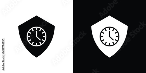 Long term protection icon Illustration Pixel vector graphics - Vector.