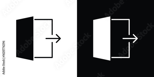 Logout icon Illustration Pixel vector graphics - Vector.