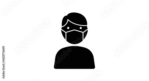 Person wearing a mask in a minimalistic design