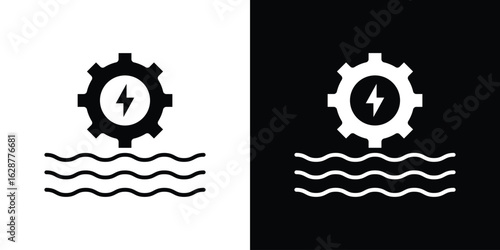 Hydraulic energy icon Illustration Pixel vector graphics - Vector.